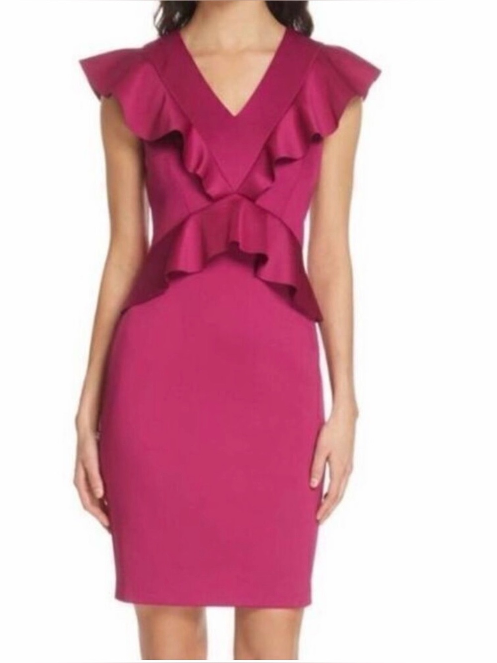 Ted Baker | Alair Ruffle Body-Con Dress, size 4 (US 8-10)